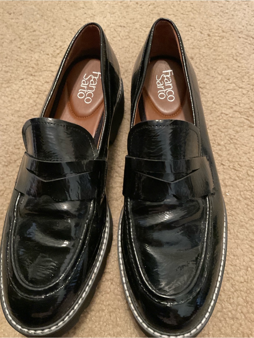 Franco Sarto Patent Leather Loafers. Sz. 11